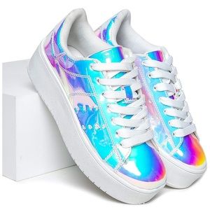 J. Adams Rainbow Platform Sneakers 7M